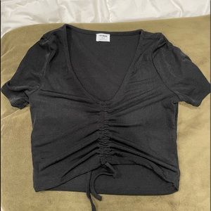 cropped black tie t